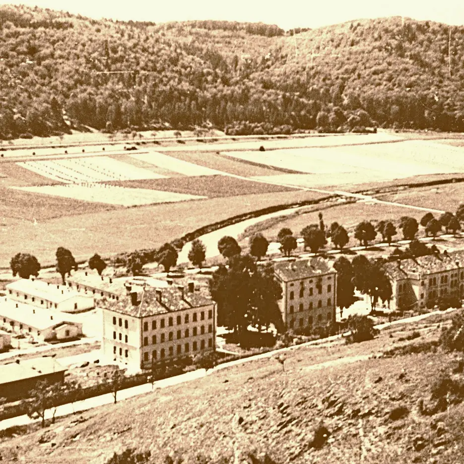 The Jägerkaserne and wooden camp buildings at Eichstätt.