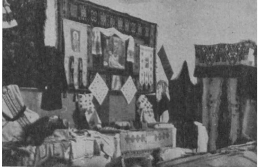 Part of the camp’s exhibition of Ukrainian folk art.