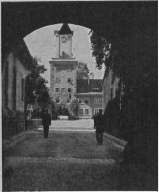 The second block’s tower seen from inside the camp.