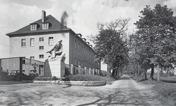 A former German barracks building after the American takeover.