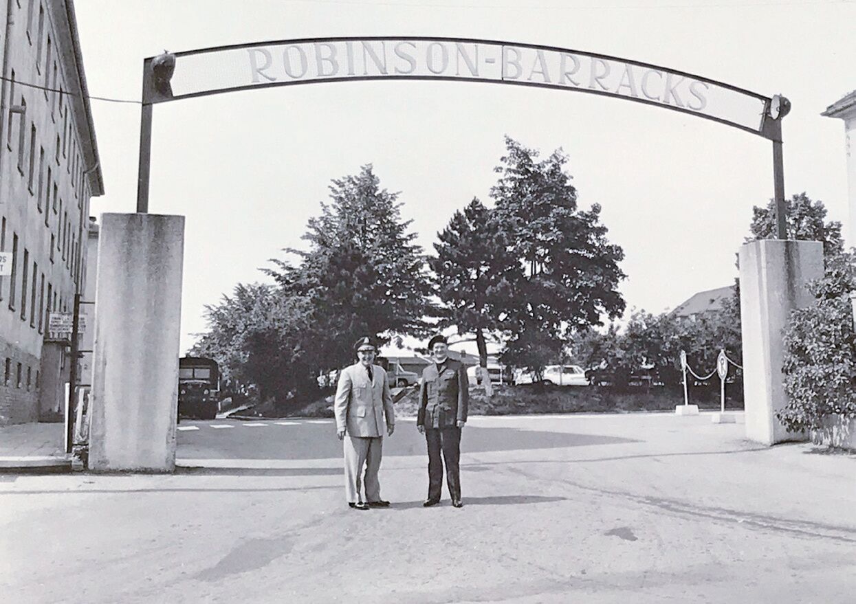 The entrance to Robinson Barracks in June 1965.