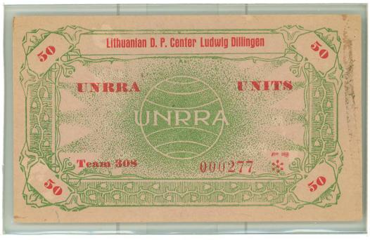 Fifty-unit Ludwig camp note from the coloured issue.