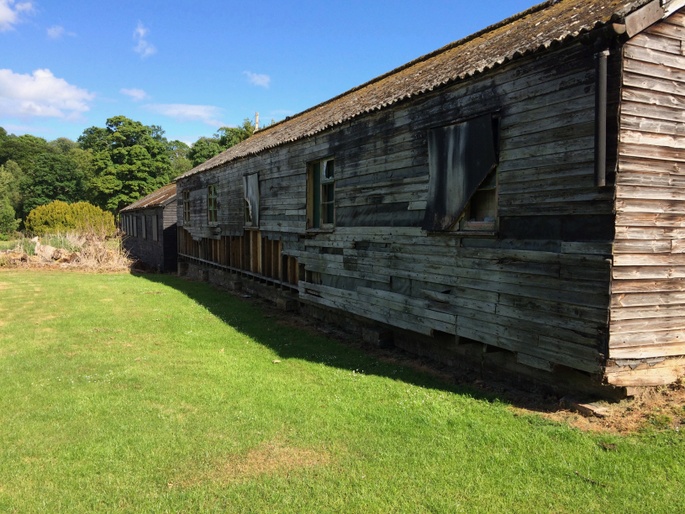 A surviving Newbattle wartime hut before restoration.
