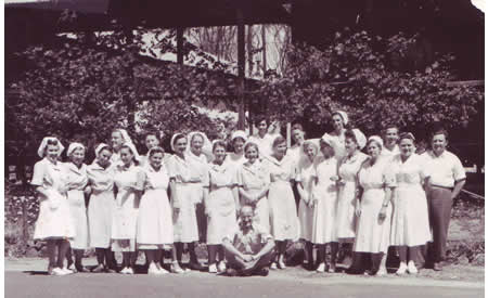 Top Camp hospital staff at Northam, about 1950.