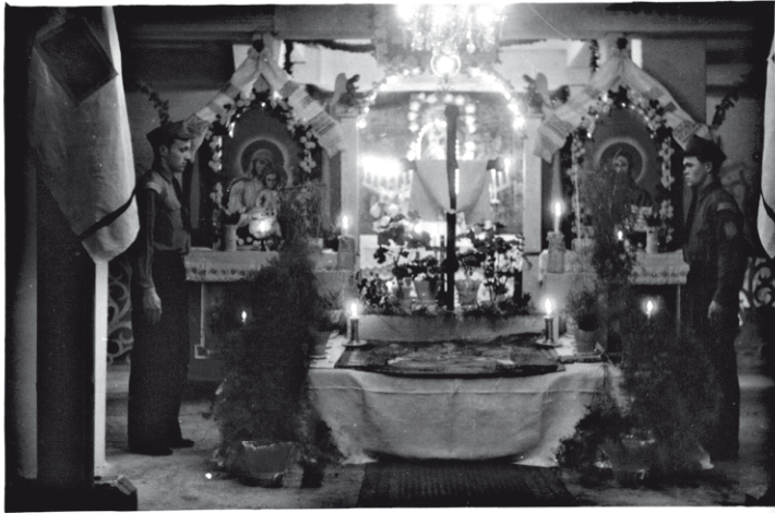 Greek and Roman Catholic chapel, Block II attic, around 1950.