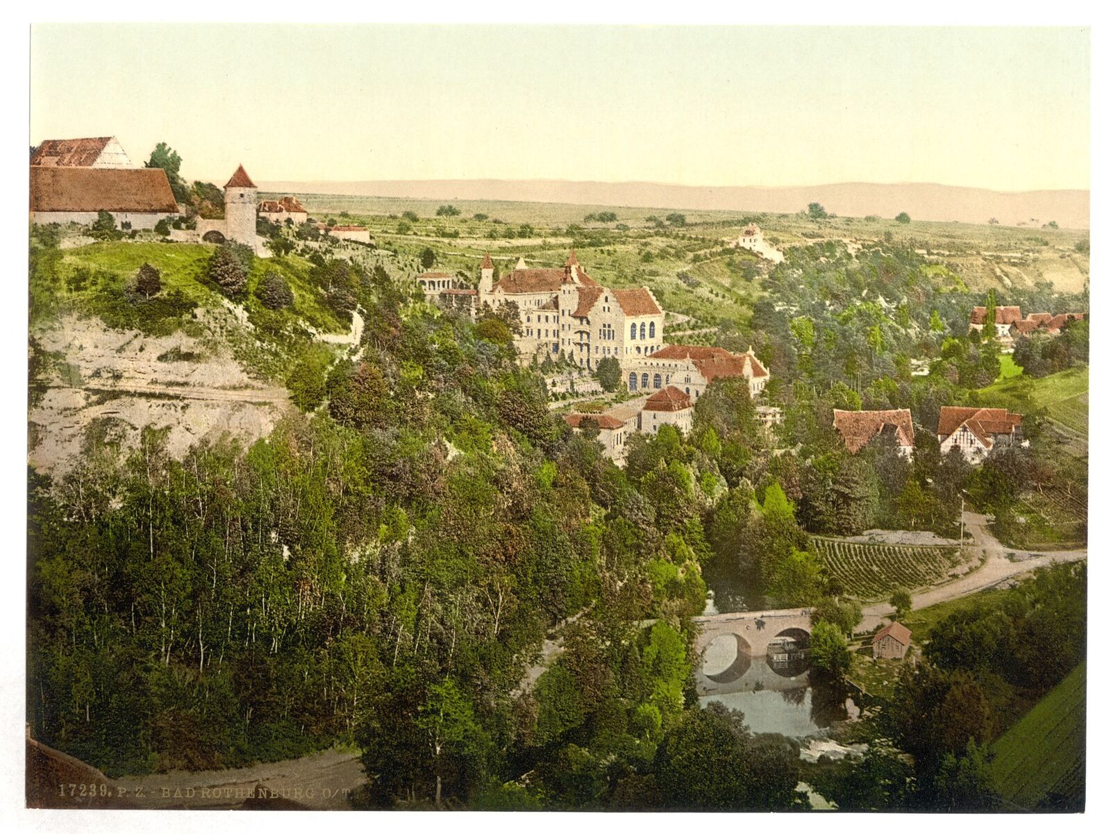 The Wildbad sanatorium at Rothenburg ob der Tauber in a photochrom print of the 1890s.