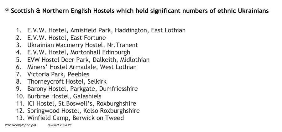 Springwood as entry 12 in the directory of hostels with significant Ukrainian populations.
