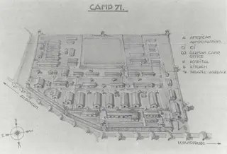 Plan of Camp 71 at Aldingen, 1946