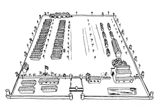 Camp-layout drawing of Miranda de Ebro