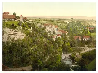 The Wildbad sanatorium at Rothenburg in an 1890s photochrom print