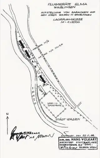 Site plan for the Elma barracks on the Wasen, Waiblingen