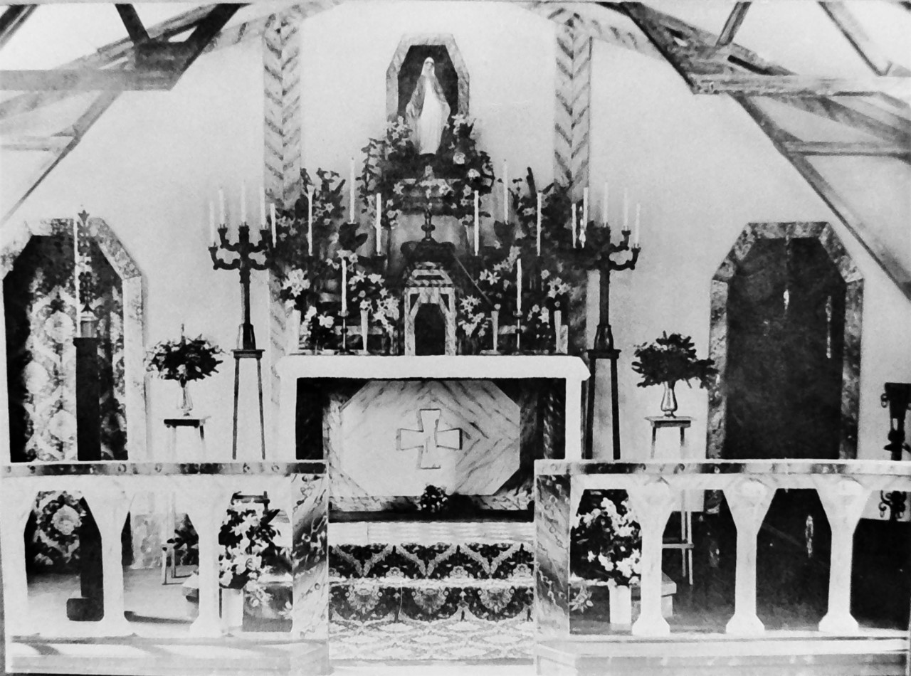 The chapel created by Italian prisoners at Victoria Camp.