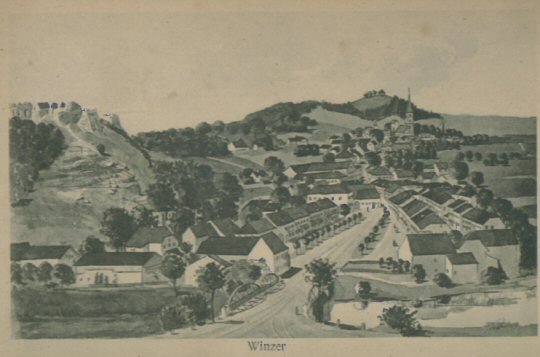 Historical illustration of the town of Winzer.