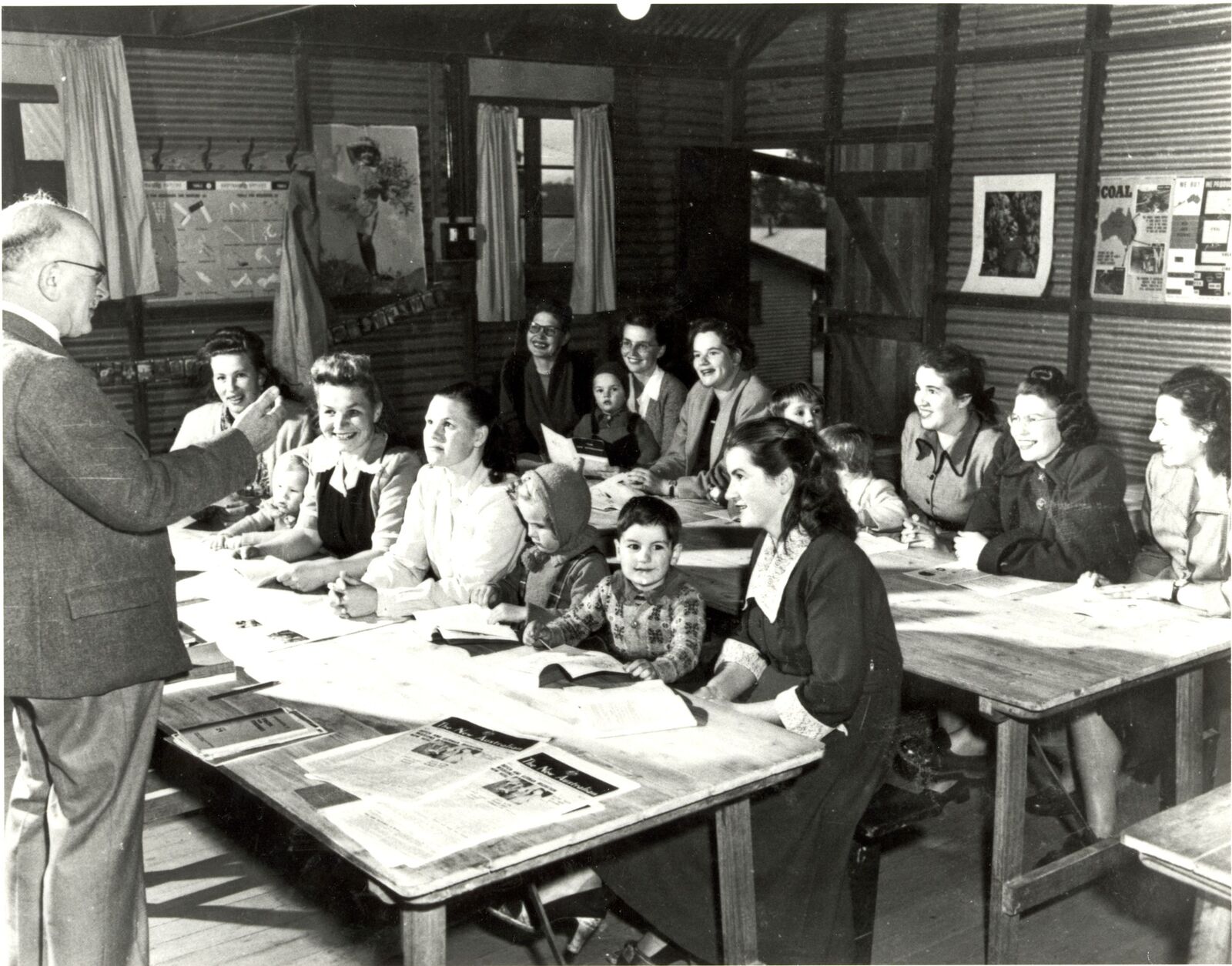 An English class at Woodside in 1952.